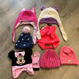 Toddler Girls Winer Hats & Mittens (2-4T)